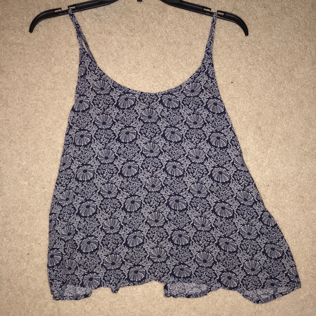 Blue Shell Flowy Top